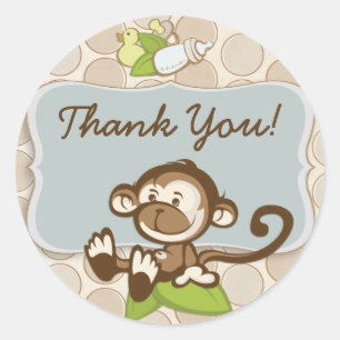 Adesivo Obrigado do macaco de Lil você etiqueta/etiqueta