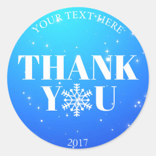 Adesivo Obrigado do Natal você branco azul dos flocos de