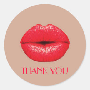 Adesivo Obrigado do pop art do beijo do beijo dos lábios