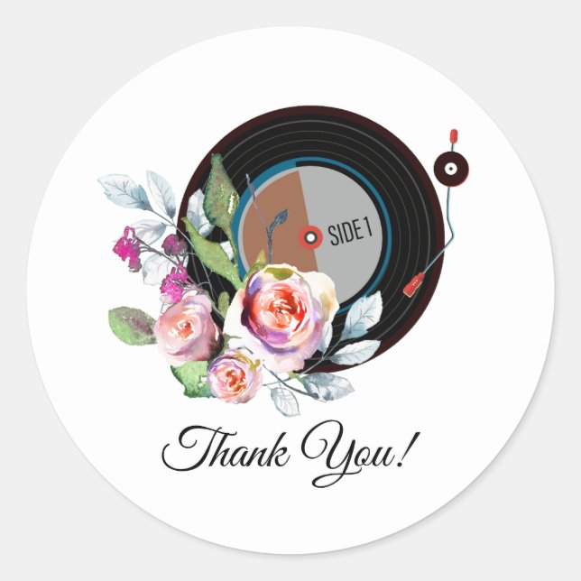 Adesivo obrigado do vinil record player (Frente)
