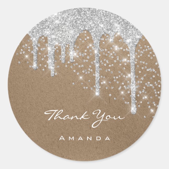 Adesivo Obrigado Doce 16º Casamento de Noiva Papel Kraft D (Frente)