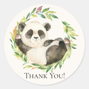 Adesivo Obrigado doce do chá de fraldas da panda você