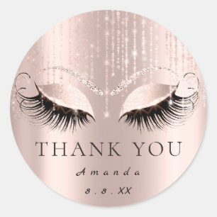 Adesivo Obrigado doce nupcial 16o do rosa conhecido da