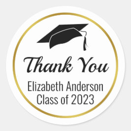 Adesivo Obrigado Dourada Classe Branca Preta do Formando 2