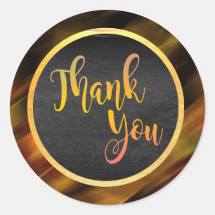 Adesivo Obrigado Dourado Brilho De Casamento De Glitter