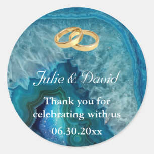 Adesivo Obrigado Dourado das alianças de casamento você 