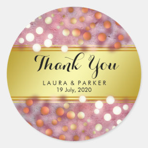 Adesivo Obrigado Dourado do brilho da folha do falso você