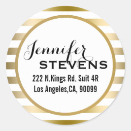 Adesivo Obrigado - Dourado Padrão Geométrico de Stripes