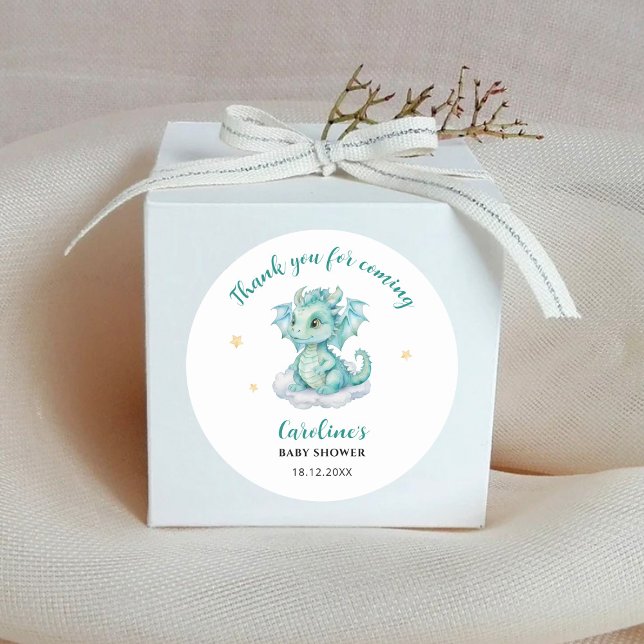 Adesivo Obrigado Dragon Chá de fraldas (Criador carregado)