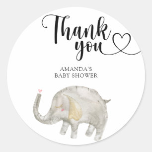 Adesivo Obrigado Elefante de Balão de Aquarela
