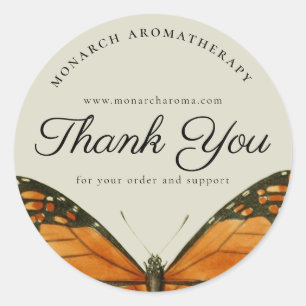 Adesivo Obrigado Elegante Butterfly Business Personalizado
