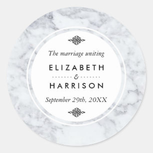 Adesivo Obrigado elegante do casamento do mármore do