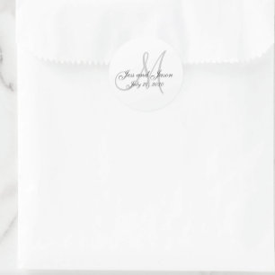 Adesivo Obrigado elegante do monograma você favor do