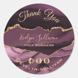 Adesivo obrigado elegante e escura da mauve agate, seu ade