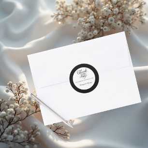 Adesivo obrigado elegante preto e branco que você escreve