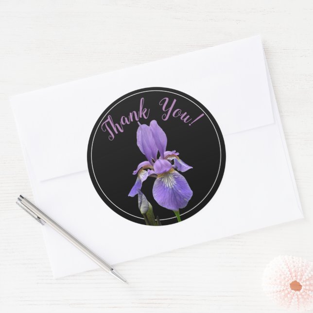 Adesivo Obrigado Elegante Purple Iris (Envelope)