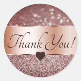 Adesivo Obrigado Elegante Rosa Burgundy Glitter Stars