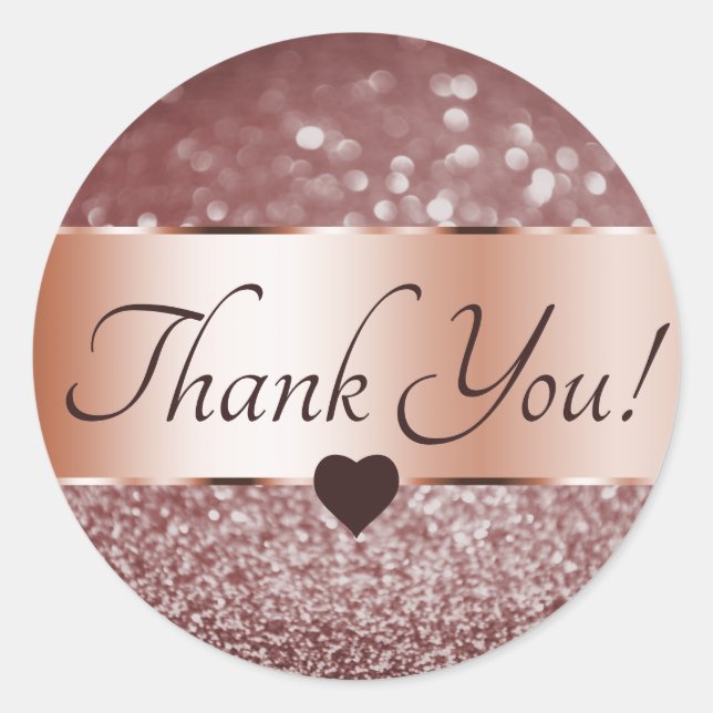 Adesivo Obrigado Elegante Rosa Burgundy Glitter Stars (Frente)