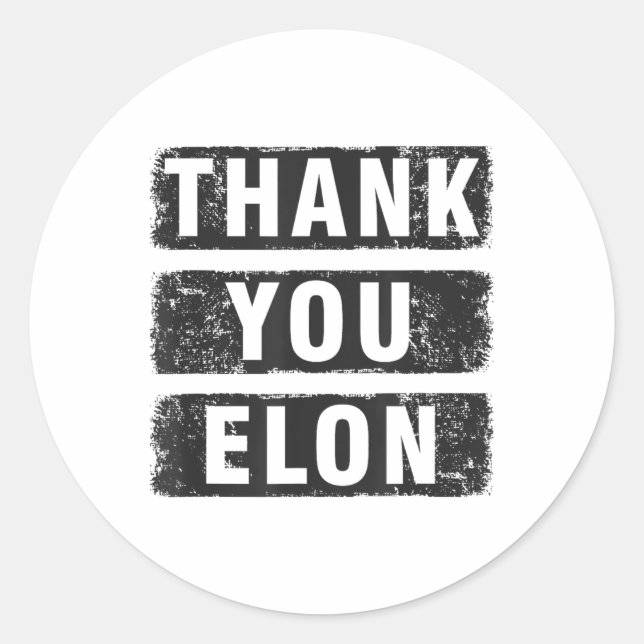Adesivo Obrigado Elon (Frente)