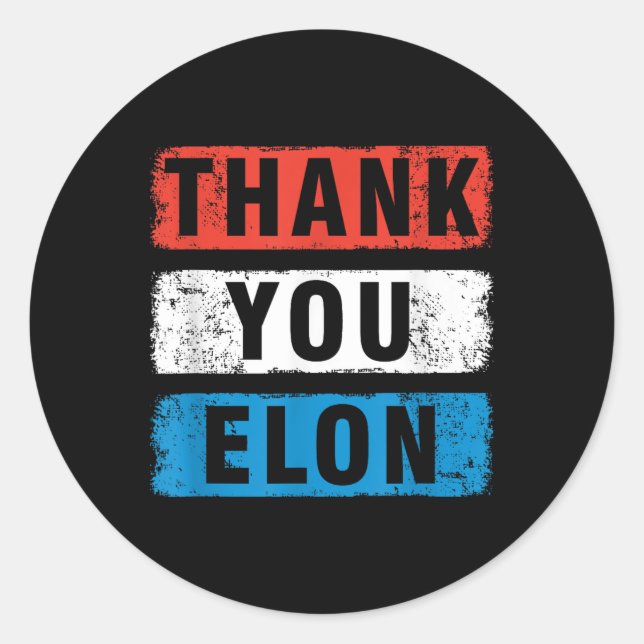 Adesivo Obrigado Elon (Frente)