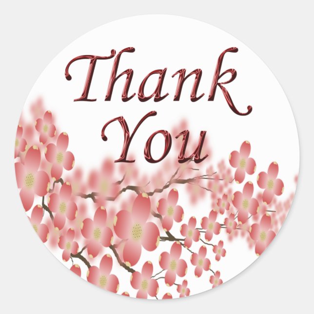 Adesivo Obrigado Envelope Seal Dogwood Design (Frente)