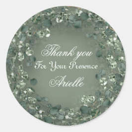 Adesivo Obrigado Eucalipto Aniversário Hortelã Verde Madei
