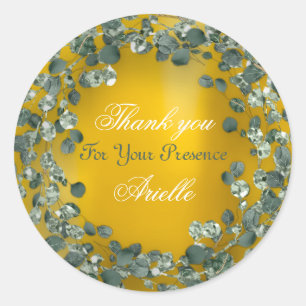 Adesivo Obrigado Eucalipto Aniversário Noiva Hortelã Amare