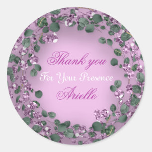 Adesivo Obrigado Eucalipto Aniversário Noiva Rosa Verde
