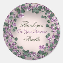 Adesivo Obrigado Eucalipto Aniversário Roxo VERDE  Pó