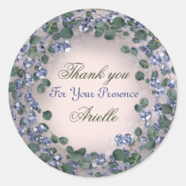 Adesivo Obrigado Eucalipto Aniversário Rústico Pó de Horte