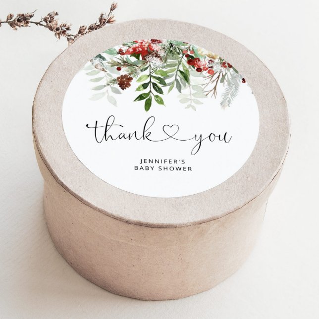 Adesivo Obrigado Evergreen de Natal para você (Criador carregado)