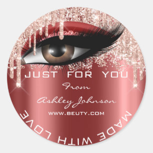Adesivo Obrigado Eyelash Rosa Burgund Com Amor