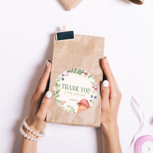 Adesivo Obrigado Fairy Enchied Forest Party Favor