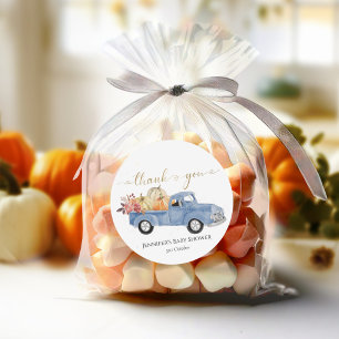 Adesivo Obrigado Fall Blue Vintage Chá de fraldas