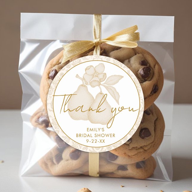 Adesivo Obrigado Favor de Chuveiro de Noiva Pérola Perfeit (Thank You Favor Sticker)