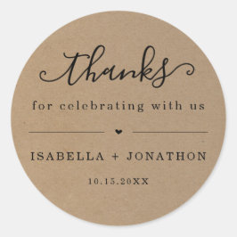 Adesivo Obrigado Favor Sticker - Kraft