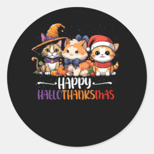 Adesivo Obrigado Feliz de Natal do Cat Halloween