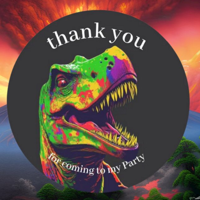 Adesivo Obrigado Festa de aniversário De Dinossauro (Bring your dream party to life with our selection of quality Dinosaur themed party supplies)