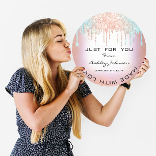 Adesivo Obrigado Fez Com Amor Com Unidades Personalizadas 