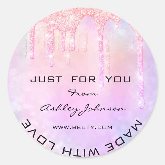 Adesivo Obrigado, Fez Com O Amor Com Glitter (Frente)