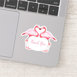 Adesivo Obrigado Flamingos Rosa