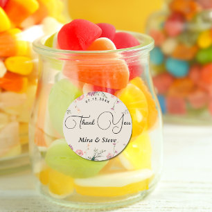 Adesivo obrigado floral de chic boêmia você casamento