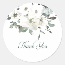 Adesivo Obrigado floral de cor d'água de marfim, seu cláss