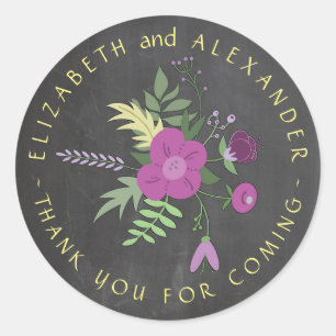 Adesivo Obrigado floral do casamento do quadro circular do