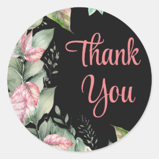 Adesivo Obrigado Floral Flare Round Stickers