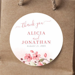 Adesivo Obrigado floral russo elegante de aquarela você ca