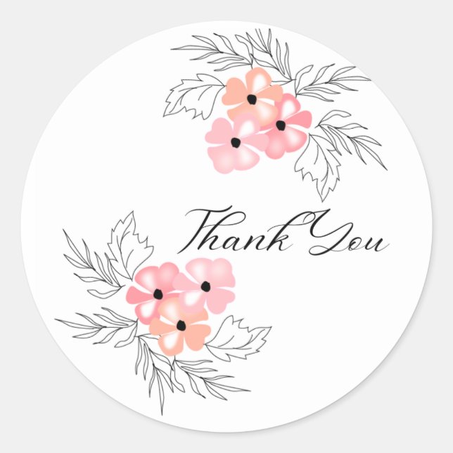 Adesivo Obrigado Floral Sticker (Frente)