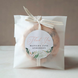 Adesivo Obrigado Foto borbulhar anúncio de nascimento flor