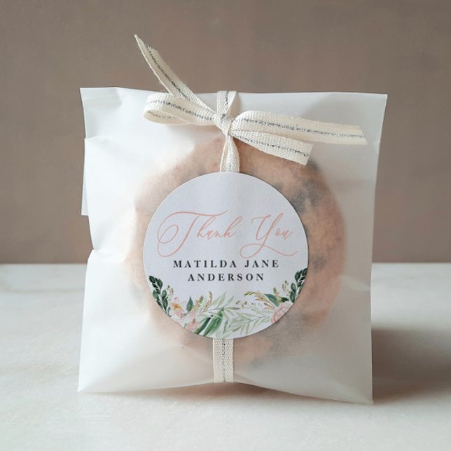 Adesivo Obrigado Foto borbulhar anúncio de nascimento flor (Criador carregado)