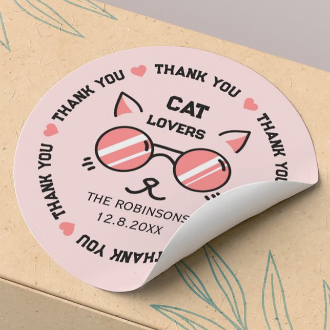 Adesivo Obrigado, gato fofo (Criador carregado)